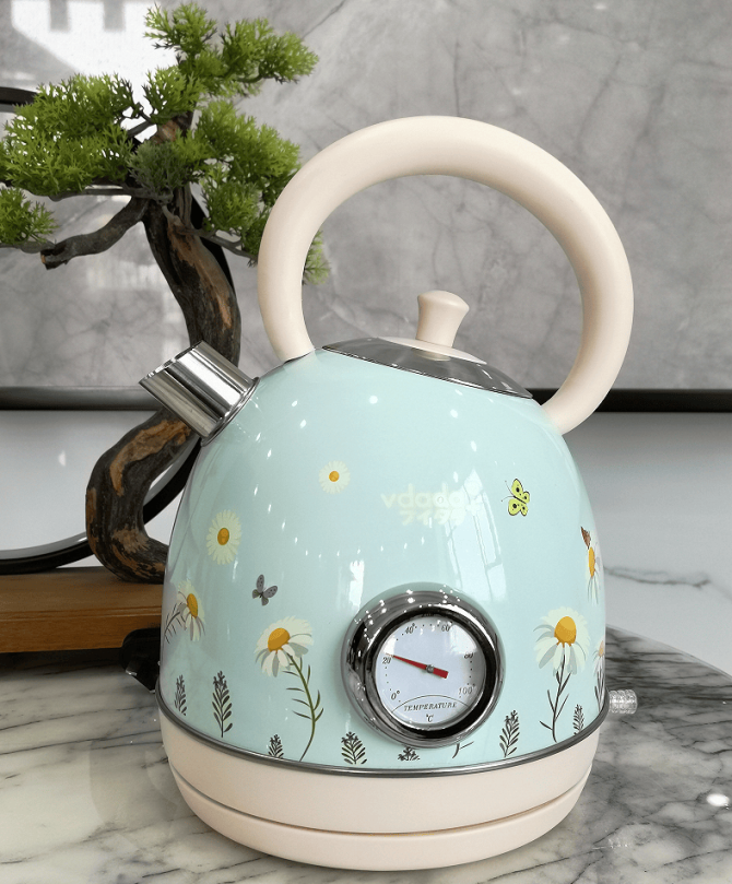 PS3018N2T    1850W Electric kettle, instrument thermometer kettle, flower watermark painted kettle quick boiling water heater SUS304 LED lamp capacity 1.8L wide outlet design - Image 30
