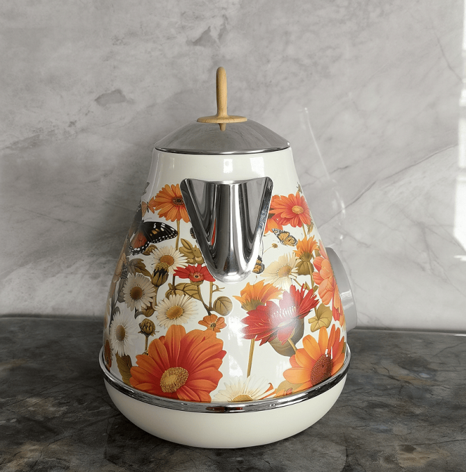 PS3013T   flower painted electric kettle 1.7L retro instrument type dial thermometer water heater 1850W electric kettle fast boiling without BPA - Image 14