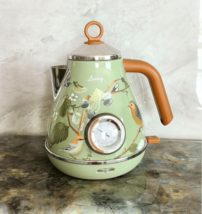 PS3013T   flower painted electric kettle 1.7L retro instrument type dial thermometer water heater 1850W electric kettle fast boiling without BPA - Image 6