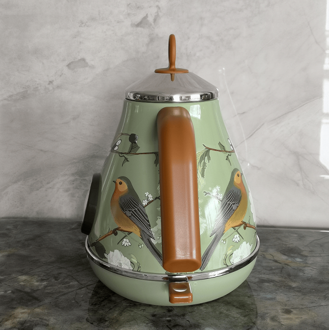 PS3013T   flower painted electric kettle 1.7L retro instrument type dial thermometer water heater 1850W electric kettle fast boiling without BPA - Image 3