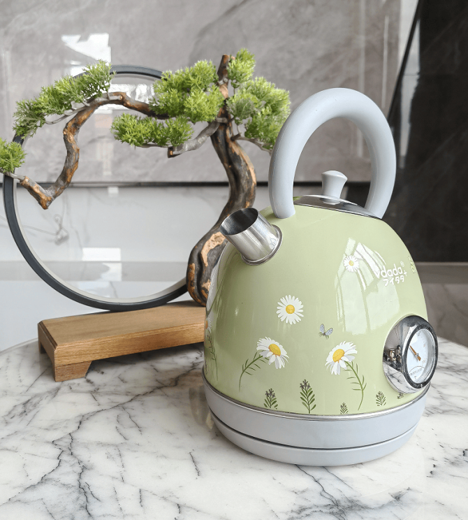 PS3018N2T    1850W Electric kettle, instrument thermometer kettle, flower watermark painted kettle quick boiling water heater SUS304 LED lamp capacity 1.8L wide outlet design - Image 2