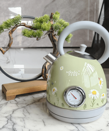 PS3018N2T    1850W Electric kettle, instrument thermometer kettle, flower watermark painted kettle quick boiling water heater SUS304 LED lamp capacity 1.8L wide outlet design