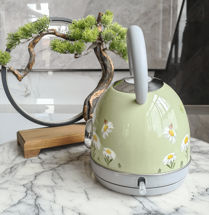 PS3018N2T    1850W Electric kettle, instrument thermometer kettle, flower watermark painted kettle quick boiling water heater SUS304 LED lamp capacity 1.8L wide outlet design - Image 5