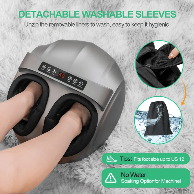 PSJB513 foot massager, foot therapy machine 50W 3D air bag massage 360° deep flexion knee massage EMS2230HZ vibration + hot compress + air pressure + kneading + infrared therapy - Image 5