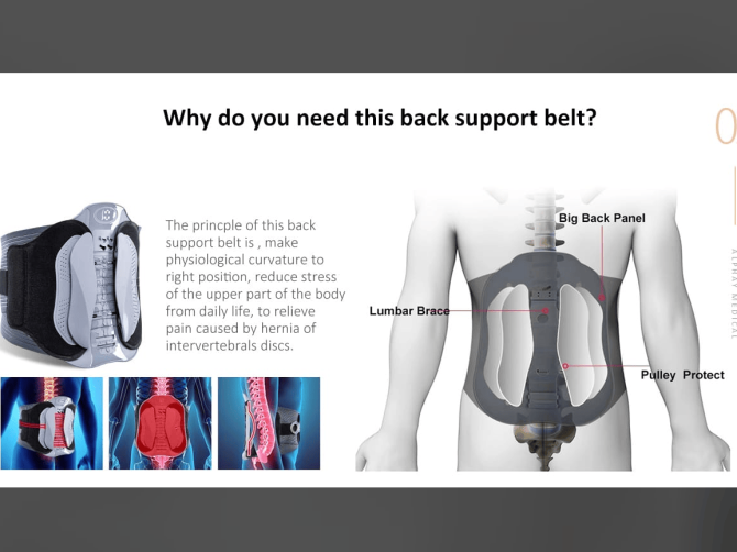 PSYGAH6M back support belt half rigid waist support spine support waist anchor air traction pressure belt, decompression back stent traction sciatica waist traction - Image 6