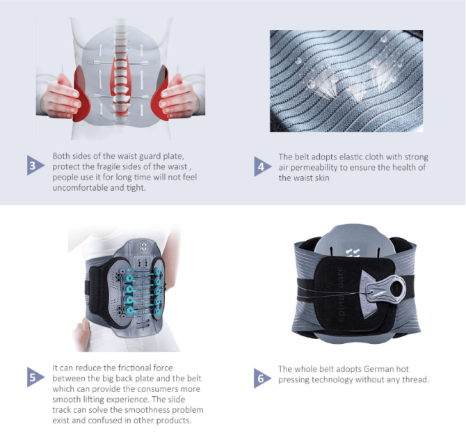 PSYGAH6M back support belt half rigid waist support spine support waist anchor air traction pressure belt, decompression back stent traction sciatica waist traction - Image 7