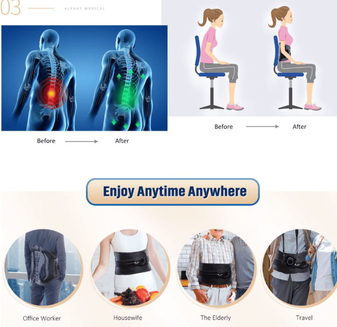 PSYGAH6M back support belt half rigid waist support spine support waist anchor air traction pressure belt, decompression back stent traction sciatica waist traction - Image 10