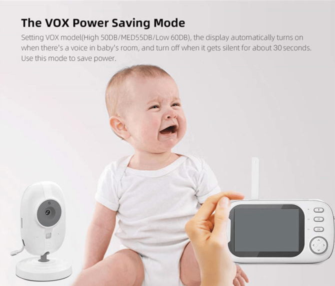 PSABM600 Video Baby Monitor 3.5 inch LCD MicroSD (4-32GB) Temperature Monitor Infrared Night Vision Camera bidirectional Audio HD 1920 * 1080 - Image 12
