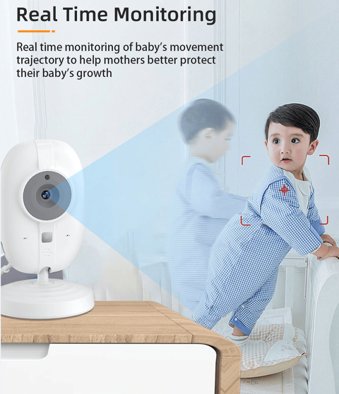 PSABM600 Video Baby Monitor 3.5 inch LCD MicroSD (4-32GB) Temperature Monitor Infrared Night Vision Camera bidirectional Audio HD 1920 * 1080 - Image 9