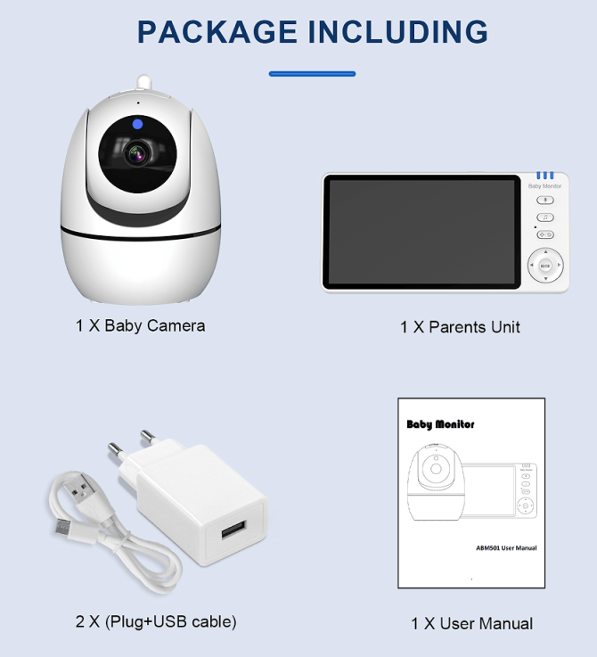 PSABM501 Baby Motion Monitor HD LCD 5-Inch IPS Infrared Night Vision Baby Camera Bidirectional Audio HD 720P Remote Camera VOX 2.4 G Wireless Baby Phone - Image 14