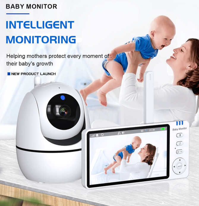 PSABM501 Baby Motion Monitor HD LCD 5-Inch IPS Infrared Night Vision Baby Camera Bidirectional Audio HD 720P Remote Camera VOX 2.4 G Wireless Baby Phone - Image 5