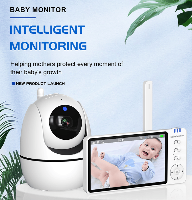 PSABM501 Baby Motion Monitor HD LCD 5-Inch IPS Infrared Night Vision Baby Camera Bidirectional Audio HD 720P Remote Camera VOX 2.4 G Wireless Baby Phone - Image 6