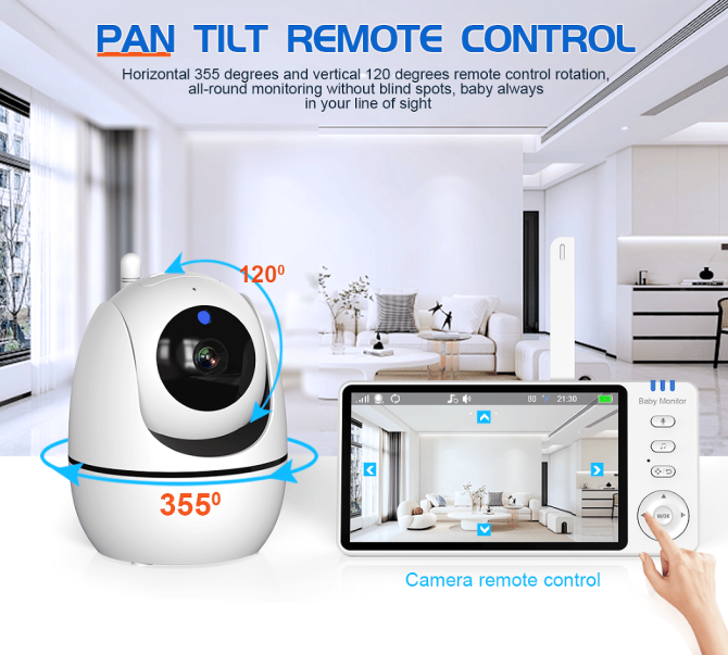 PSABM501 Baby Motion Monitor HD LCD 5-Inch IPS Infrared Night Vision Baby Camera Bidirectional Audio HD 720P Remote Camera VOX 2.4 G Wireless Baby Phone - Image 7
