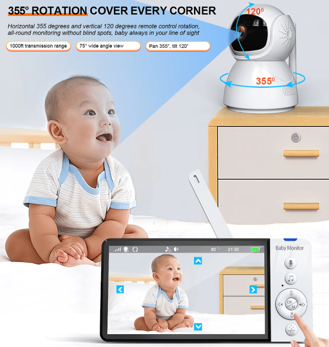 PSABM700 Remote Camera VOX 5-Inch IPS Micro SD (4-32GB) option Temperature Monitor Infrared Night Vision Camera bidirectional Audio HD 1920 * 1080 - Image 12
