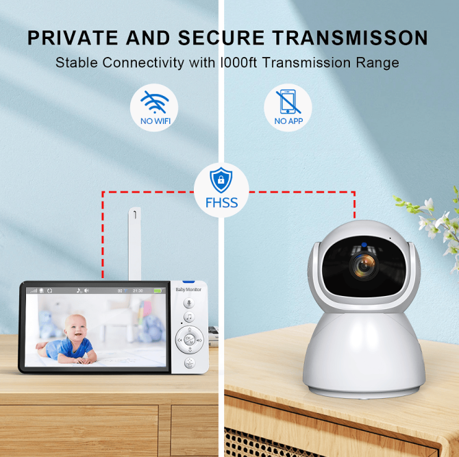 PSABM700 Remote Camera VOX 5-Inch IPS Micro SD (4-32GB) option Temperature Monitor Infrared Night Vision Camera bidirectional Audio HD 1920 * 1080 - Image 13