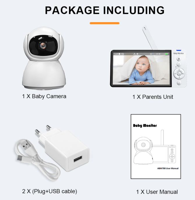 PSABM700 Remote Camera VOX 5-Inch IPS Micro SD (4-32GB) option Temperature Monitor Infrared Night Vision Camera bidirectional Audio HD 1920 * 1080 - Image 14