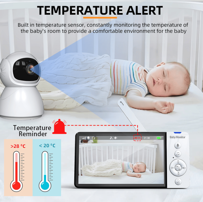 PSABM700 Remote Camera VOX 5-Inch IPS Micro SD (4-32GB) option Temperature Monitor Infrared Night Vision Camera bidirectional Audio HD 1920 * 1080 - Image 8