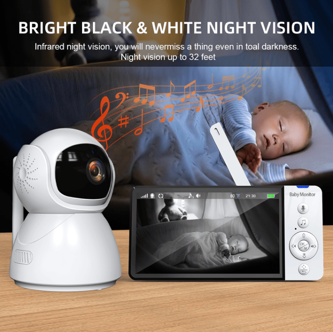 PSABM700 Remote Camera VOX 5-Inch IPS Micro SD (4-32GB) option Temperature Monitor Infrared Night Vision Camera bidirectional Audio HD 1920 * 1080 - Image 9
