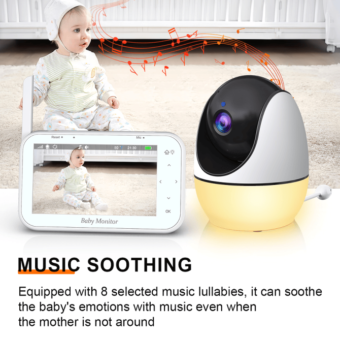 PSABM200S Baby Motion Monitor Temperature Monitor Micro SD (4-32GB) option 4.3Inch IPS IR Night Vision Video Dual Audio HD 1920 * 1080 - Image 11