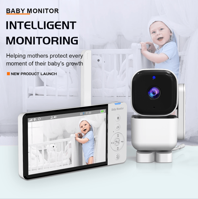 PSABM720 Audio Baby Monitor Remote Camera VOX 5-Inch IPS Temperature Monitor Infrared Night Vision Camera bidirectional Audio HD 1280 * 720P - Image 13