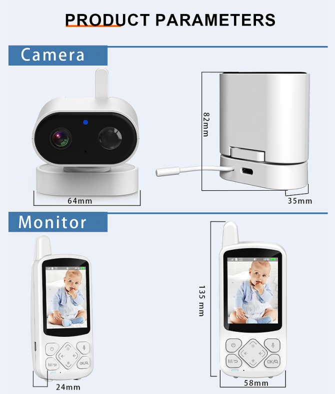 PSABM800 Video Baby Monitor Remote Camera VOX 2.8 Inch IPS Temperature Monitor Infrared Night Vision Camera bidirectional Audio HD 1280 * 720P - Image 16