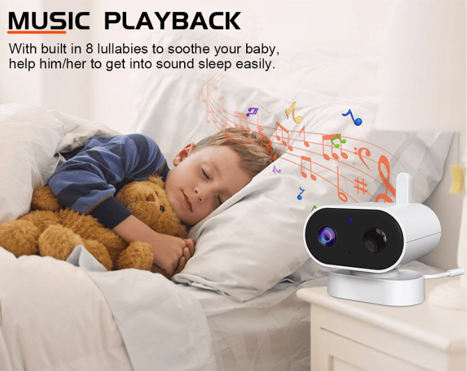 PSABM800 Video Baby Monitor Remote Camera VOX 2.8 Inch IPS Temperature Monitor Infrared Night Vision Camera bidirectional Audio HD 1280 * 720P - Image 5