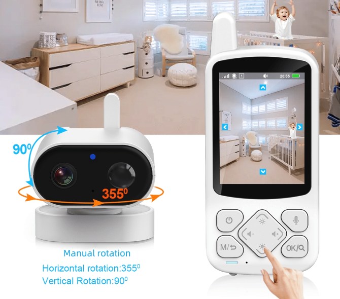 PSABM800 Video Baby Monitor Remote Camera VOX 2.8 Inch IPS Temperature Monitor Infrared Night Vision Camera bidirectional Audio HD 1280 * 720P - Image 6