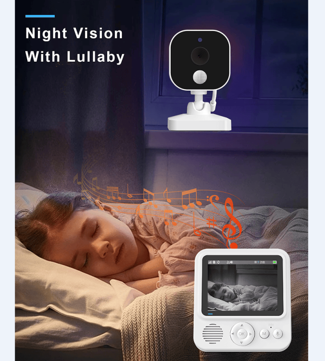 PSABM900 Video Baby Temperature Monitor Remote Camera VOX 2.8 Inch IPS IR Night Vision Camera bidirectional Audio HD 1280 * 720P - Image 12