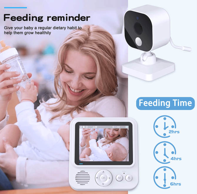 PSABM900 Video Baby Temperature Monitor Remote Camera VOX 2.8 Inch IPS IR Night Vision Camera bidirectional Audio HD 1280 * 720P - Image 7