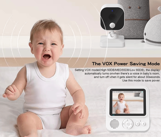 PSABM900 Video Baby Temperature Monitor Remote Camera VOX 2.8 Inch IPS IR Night Vision Camera bidirectional Audio HD 1280 * 720P - Image 10