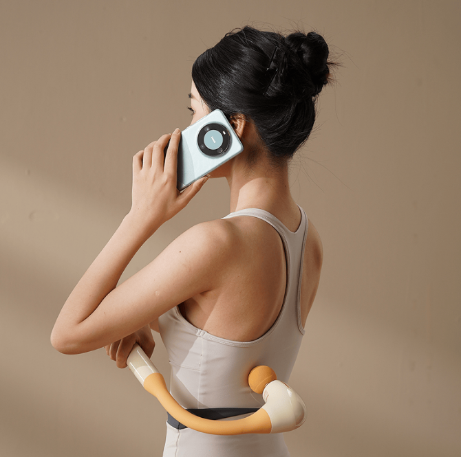 PSJMQ8 Handle arc massager EMS massage 1500 mAh, long handle fascia grab massage endurance 3h multi-contact matrix massage - Image 12