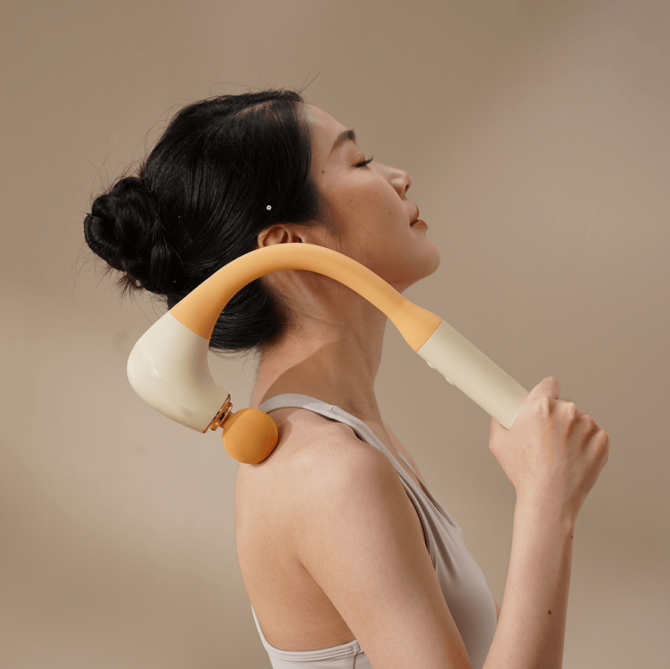 PSJMQ8 Handle arc massager EMS massage 1500 mAh, long handle fascia grab massage endurance 3h multi-contact matrix massage - Image 13