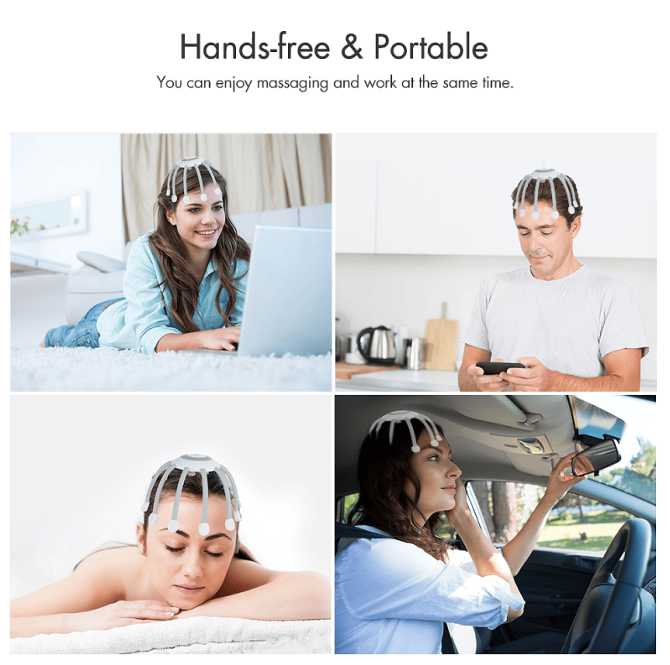 PSIH6W head massage device decompress to help sleep massage knead head 5 kinds of massage 14 massage head line massage matrix - Image 14