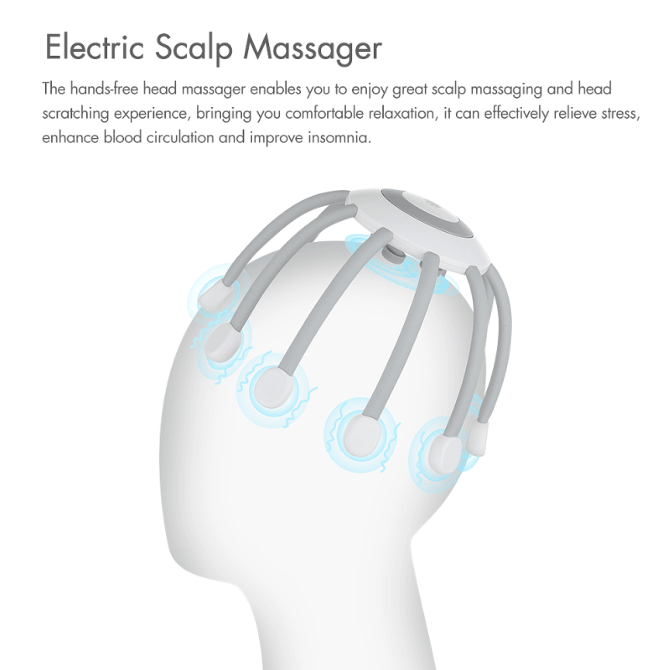 PSIH6W head massage device decompress to help sleep massage knead head 5 kinds of massage 14 massage head line massage matrix - Image 17