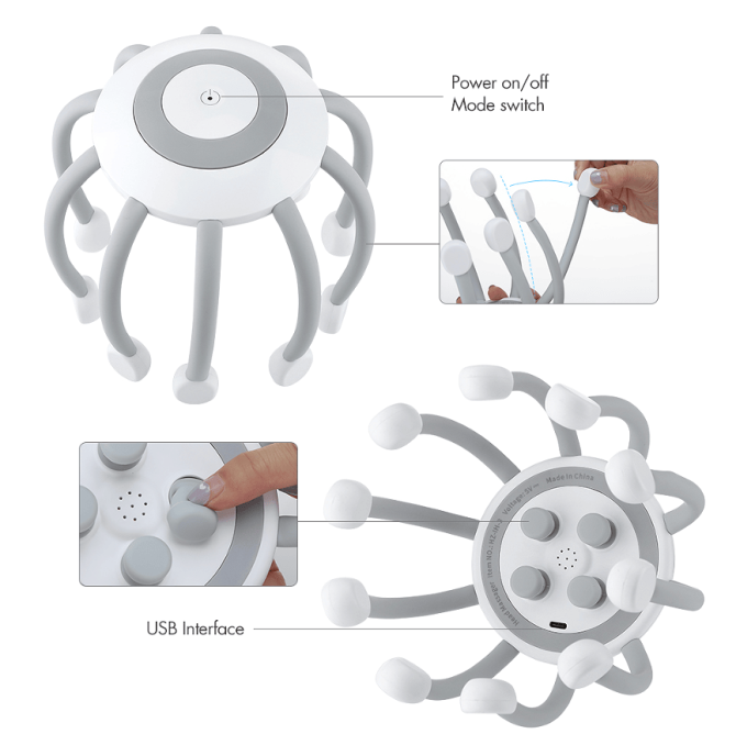 PSIH6W head massage device decompress to help sleep massage knead head 5 kinds of massage 14 massage head line massage matrix - Image 19