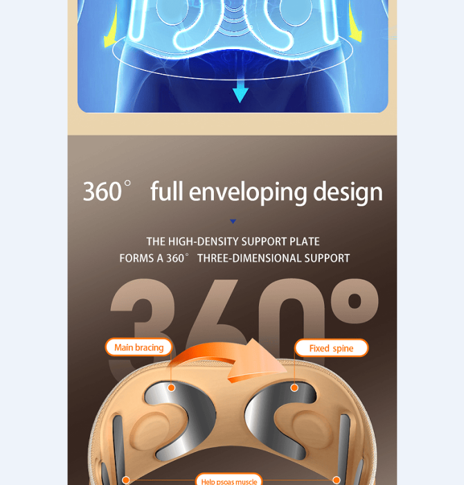 PSHZY5 Waist massager EMS massage 360° surround support dynamic massage 2600 mAh endurance 2h multi-touch waist matrix massage - Image 12