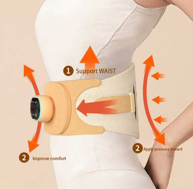 PSHZY5 Waist massager EMS massage 360° surround support dynamic massage 2600 mAh endurance 2h multi-touch waist matrix massage - Image 6