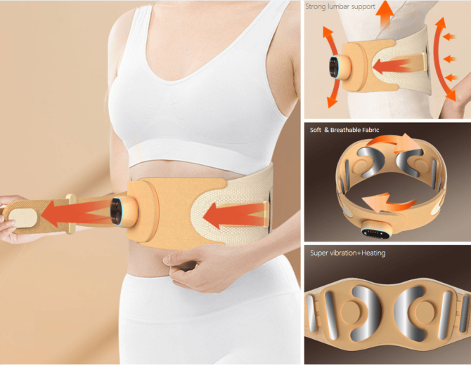 PSHZY5 Waist massager EMS massage 360° surround support dynamic massage 2600 mAh endurance 2h multi-touch waist matrix massage - Image 9