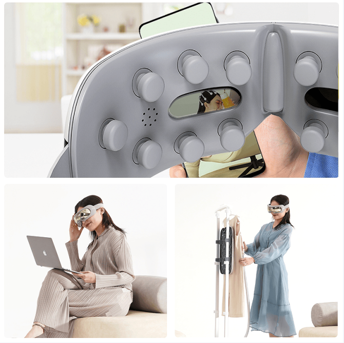 PSQNA6 Eye massager 6 kinds of massage battery capacity 1100 mAh endurance 2h constant temperature hot compress 14 massage head multi-contact eye matrix massage, - Image 5