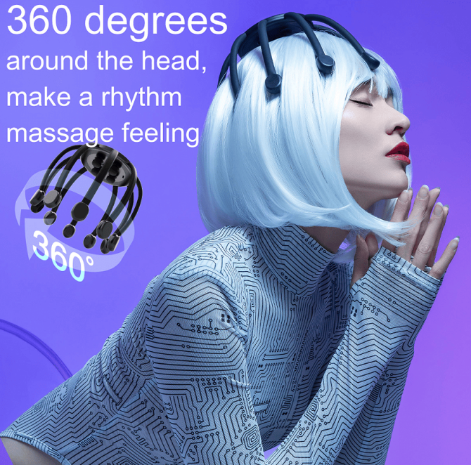 PSIH6W head massage device decompress to help sleep massage knead head 5 kinds of massage 14 massage head line massage matrix - Image 4