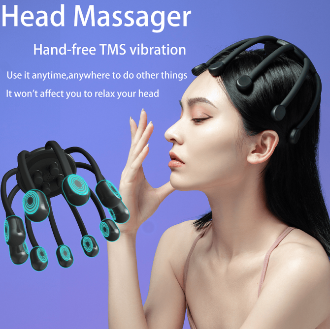 PSIH6W head massage device decompress to help sleep massage knead head 5 kinds of massage 14 massage head line massage matrix - Image 5