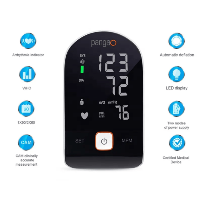 PS800B19L Automatic arm digital sphygmomanometer LCD63x82 time and date show the sphygmomanometer automatically off for 30 seconds 90 measurements - Image 5