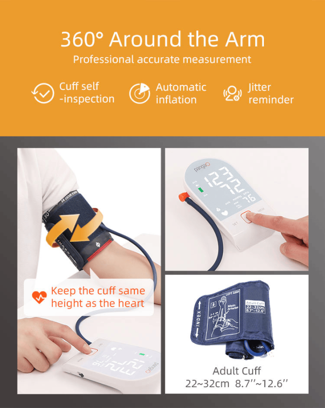 PS800B19L Automatic arm digital sphygmomanometer LCD63x82 time and date show the sphygmomanometer automatically off for 30 seconds 90 measurements - Image 6