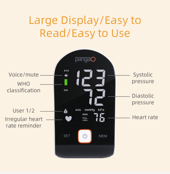 PS800B19L Automatic arm digital sphygmomanometer LCD63x82 time and date show the sphygmomanometer automatically off for 30 seconds 90 measurements - Image 10