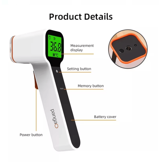 PSIRT1618 non-contact human infrared thermometer automatically closed 15 seconds 32 measurements high precision medical fever alarm ear / forehead / object infrared thermometer children thermometer - Image 9