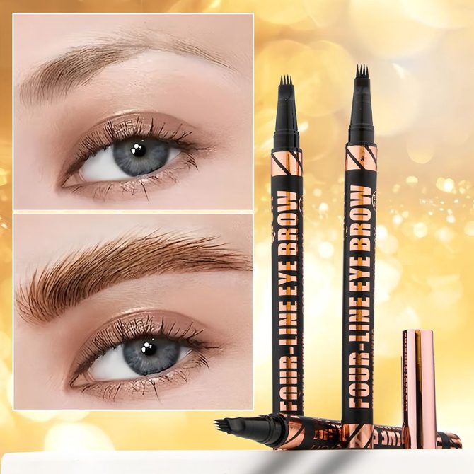 3 Colors Quad Wild Eyebrow Eyebrow Pencil Waterproof Non-Halogenating Extremely Fine Liquid Water Eyebrow Pencil - Image 16