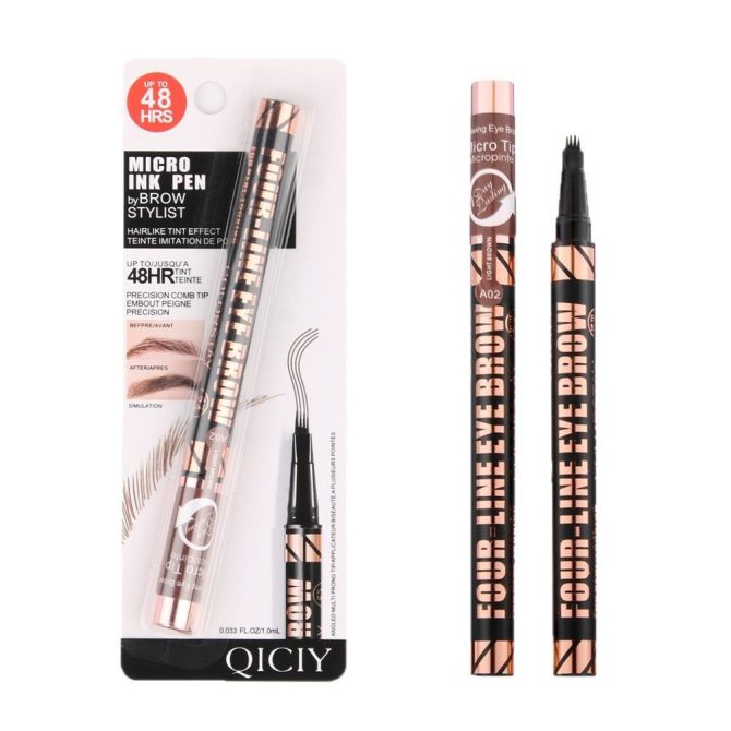 3 Colors Quad Wild Eyebrow Eyebrow Pencil Waterproof Non-Halogenating Extremely Fine Liquid Water Eyebrow Pencil - Image 18