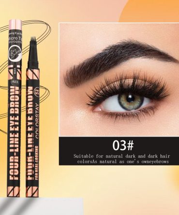 3 Colors Quad Wild Eyebrow Eyebrow Pencil Waterproof Non-Halogenating Extremely Fine Liquid Water Eyebrow Pencil