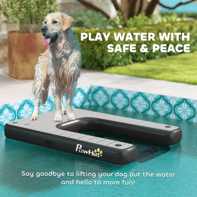 PawHut Inflatable Dog Boat Ramp Up to 286 lbs, for Boat, Dock, Lake, Non-Slip, Safe & Easy - Image 4