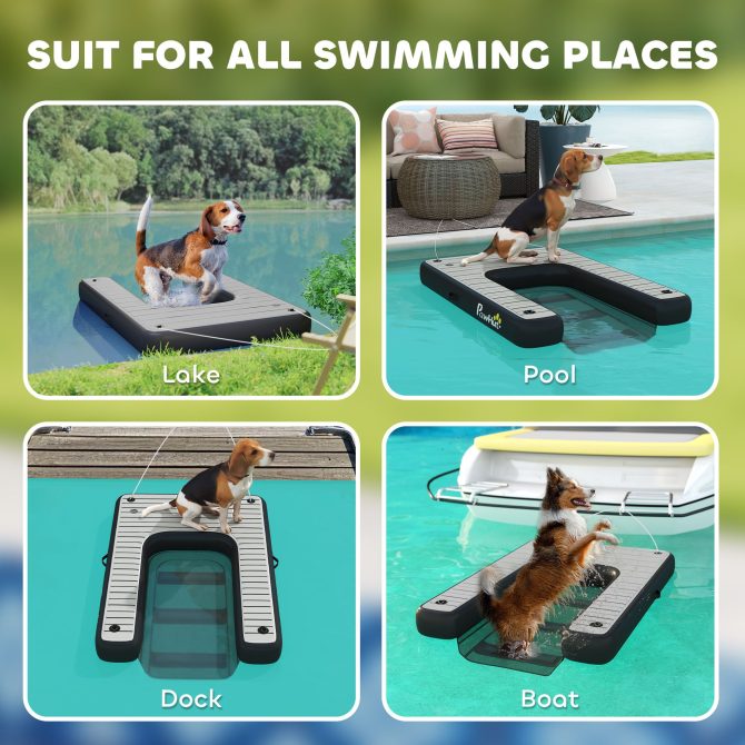 PawHut Inflatable Dog Boat Ramp Up to 286 lbs, for Boat, Dock, Lake, Non-Slip, Safe & Easy - Image 5